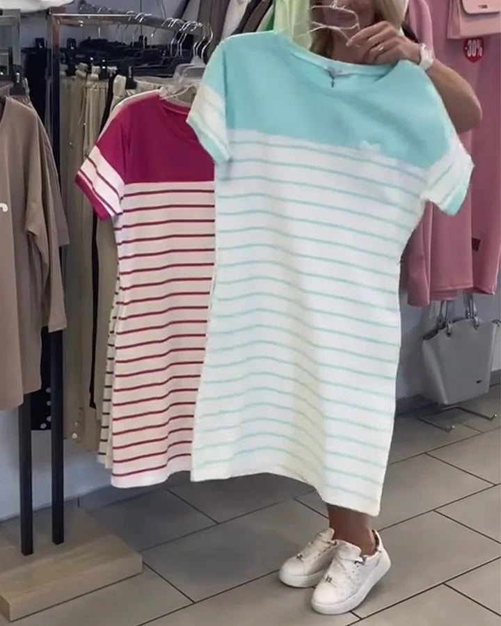 Vestido Listrado Coração