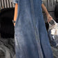Vestido de mulher com lapelas Tencel Denim Confortável e moderno