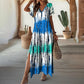 🌺💐 Vestido Casual para Mulher com Decote em V e Degradê
