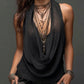 Conjunto de duas peças casual e sexy com camisola de alças em malha