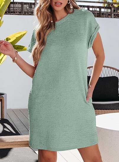 Vestidos de manga curta para mulher para o verão de 2025