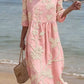 Vestido Midi Fluido com Bordado Floral – Coleção Vintage Elegante