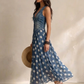 Vestido de patchwork em poá e ganga