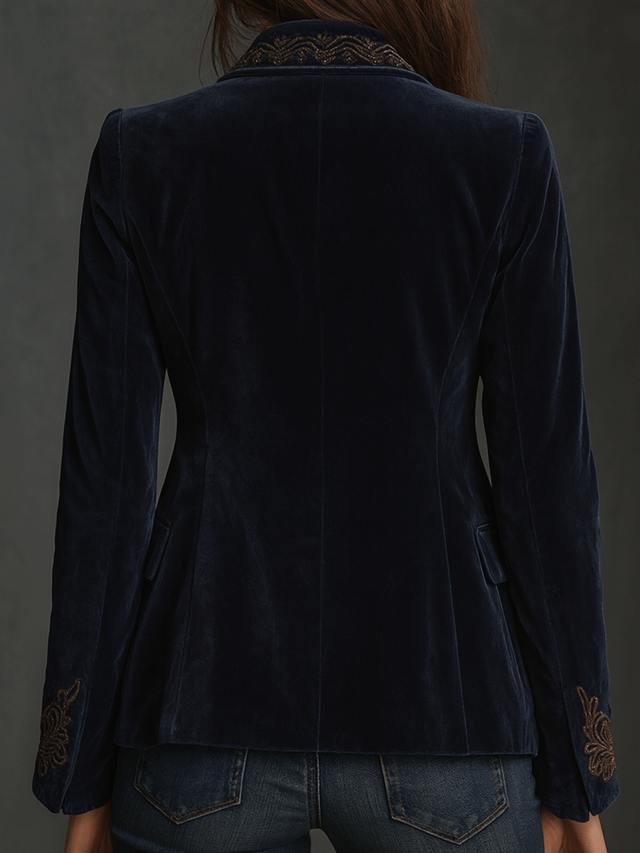 Blazer de veludo bordado