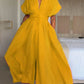 Vestido midi para mulher com decote em V e detalhe de atilhos