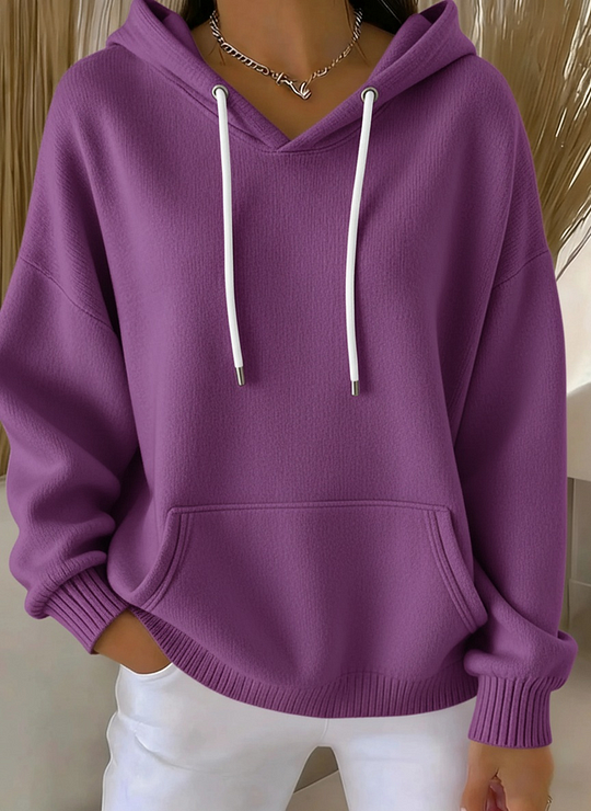 🎄🔥Sweatshirt casual de mulher em malha jacquard multicolorido com capuz