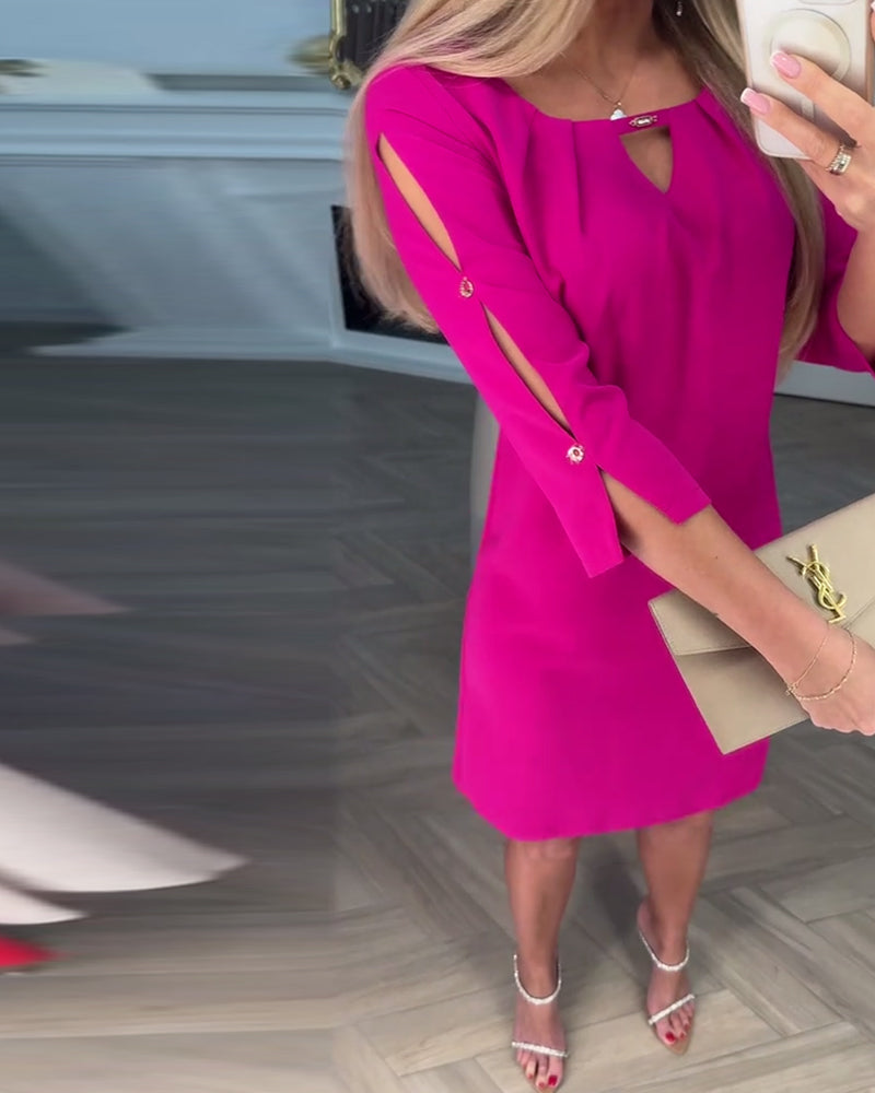 Vestido elegante de cor sólida