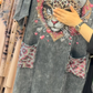 Vestido de menina retro solto e confortável com estampa de verão