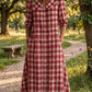 Vestido Xadrez Vintage para Mulher com Bolsos