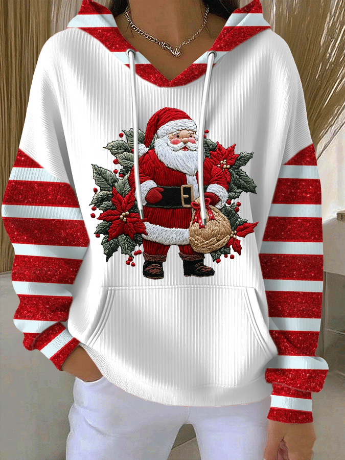 Sweatshirt feminina com estampa de Pai Natal