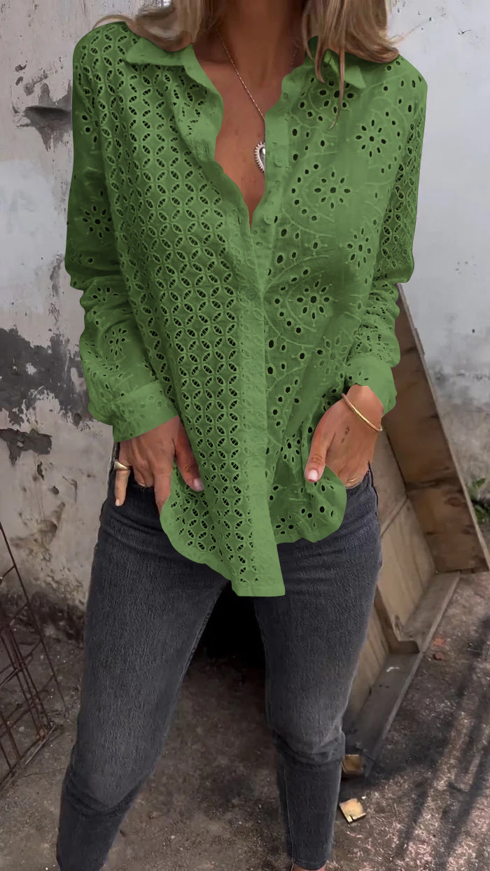 Camisa de renda branca