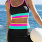 ✨Conjunto de biquíni de 3 peças colorido e desportivo, fabricado em nylon de alto contraste.