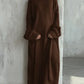 Vestido comprido de malha largo e confortável para mulher