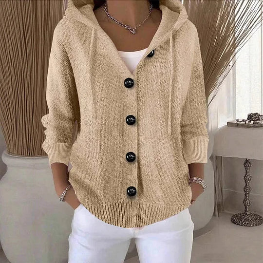 Cardigan de manga comprida para mulher em cor sólida