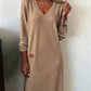 Vestido camisola com decote em V da moda