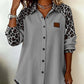 Camisa de colarinho abotoado com padrão leopardo