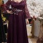 Vestido de noite com estampado floral 3D