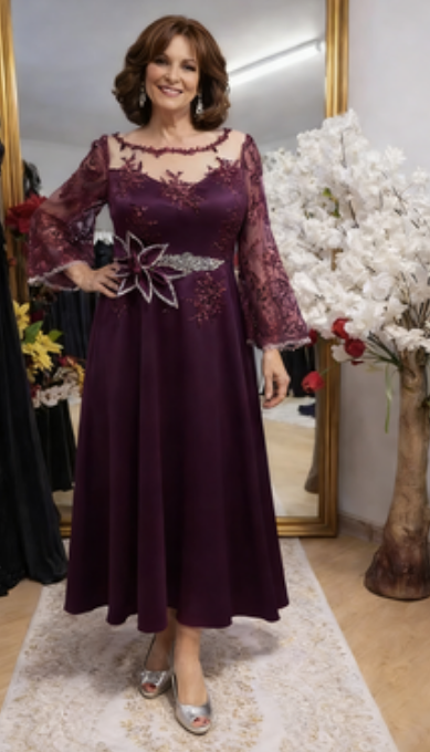 Vestido de noite com estampado floral 3D