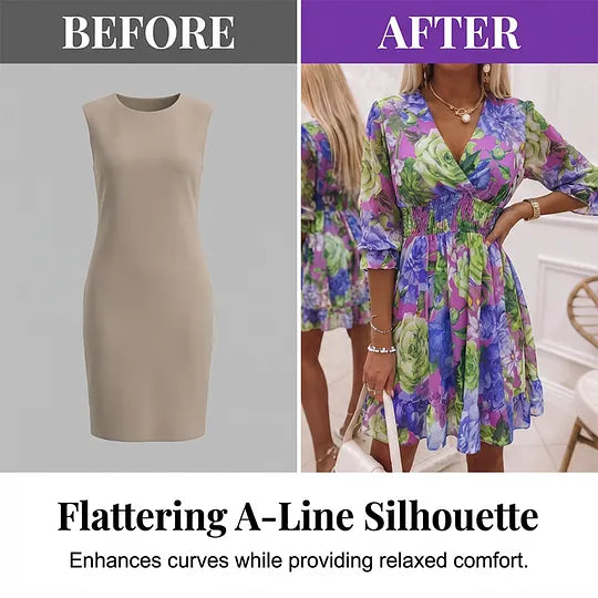 Vestido de menina evasé com decote em V, folho na base e estampado floral