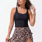 Conjunto de tankini com estampado floral e efeito redutor de medidas na barriga