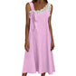 Vestido de linho de comprimento médio para mulher