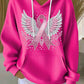 Sweatshirt de mulher com estampa de asas e fita