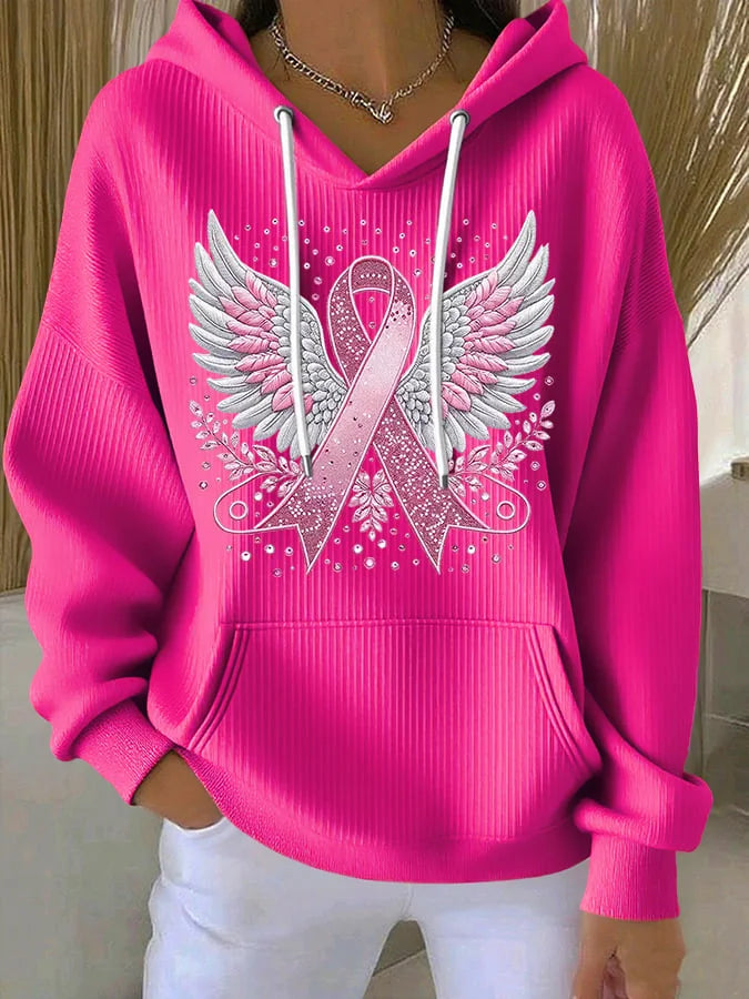 Sweatshirt de mulher com estampa de asas e fita