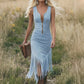 ✨ Vestido vintage justo e sem mangas em estilo Western — Bainha com franjas, fecho frontal, estilo cowgirl.