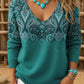 Camisola feminina retro estilo faroeste com ombros caídos