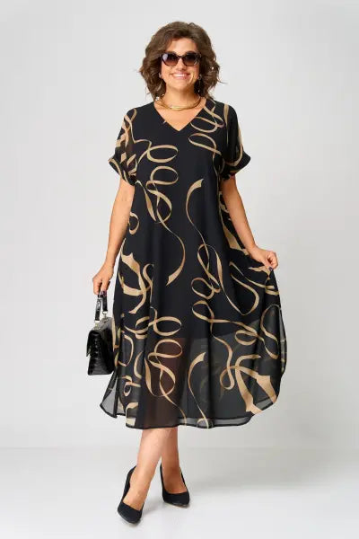 😎💃Novidades para o Verão💥[S-5XL]Vestido de Chiffon Plus Size | Confortável e Respirável