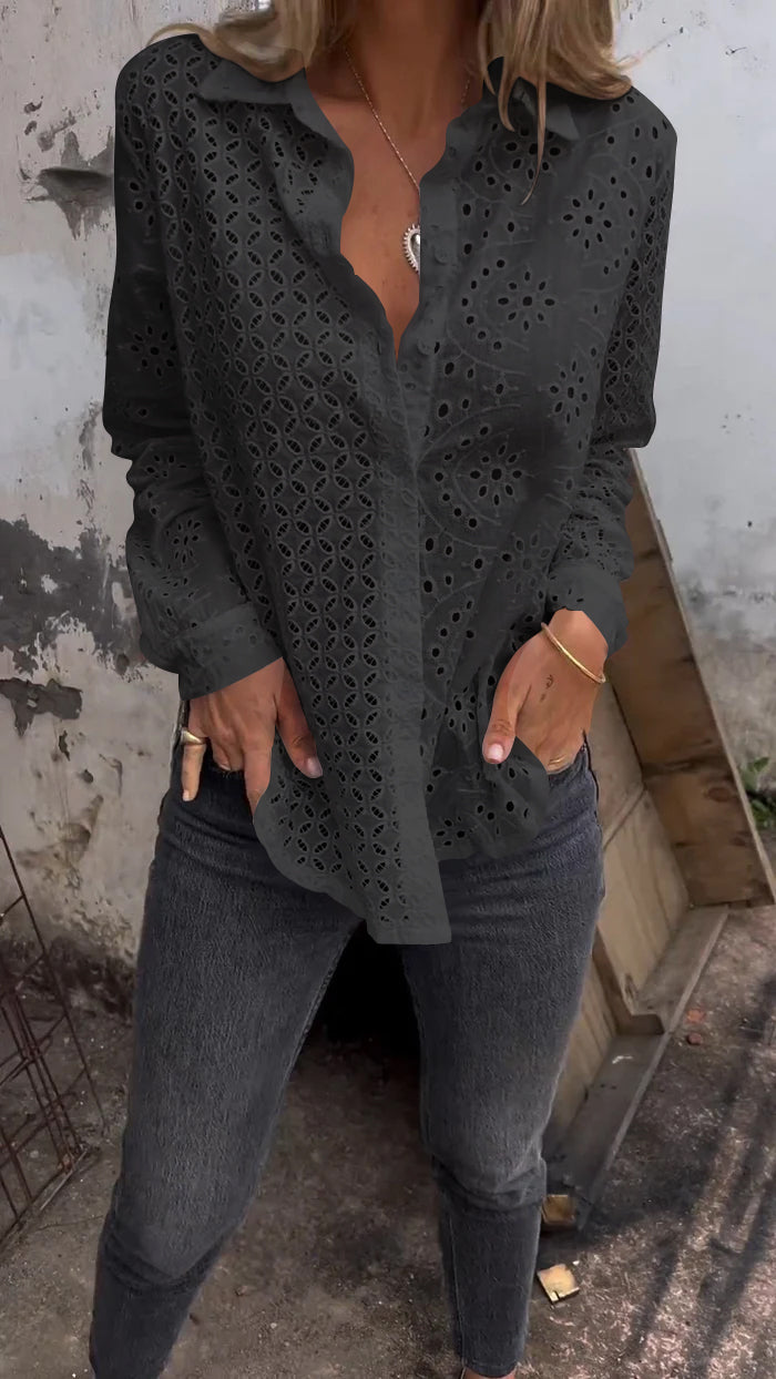 Camisa de renda branca
