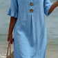 Vestido de senhora em algodão e linho, modelo 2026