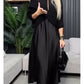 Conjunto de duas peças para mulher: camisola de malha e vestido de cetim.