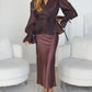 Conjunto de vestido camisa transparente e cinto