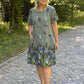 Vestido de menina com estampado floral
