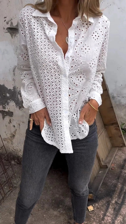 Camisa de renda branca