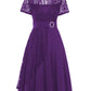 Vestido elegante de renda para mulher com decote em V
