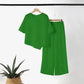 ⏰Conjunto de duas peças para mulher: blusa com bainha irregular e calças pantalona