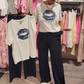 Conjunto de duas peças para menina com estampado, blusa e calça