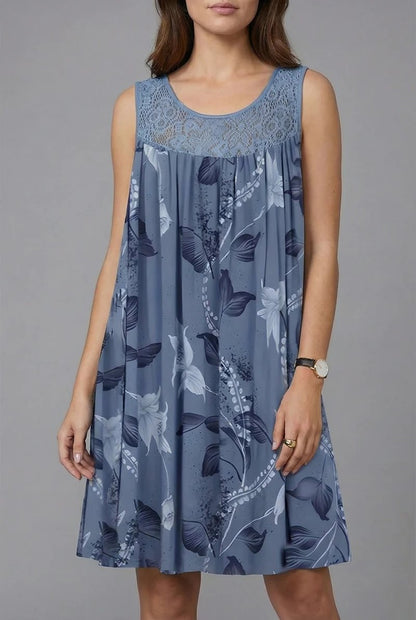 Vestido comprido elegante de algodão puro para mulheres plus size