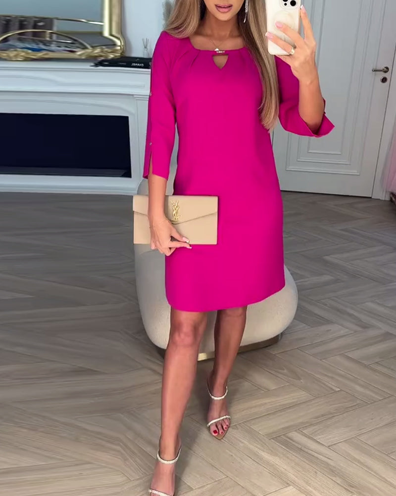 Vestido elegante de cor sólida