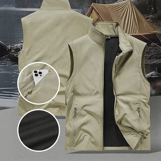 Colete para homem para atividades ao ar livre com bolsos
