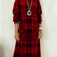 Vestido xadrez com bolsos