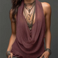 Conjunto de duas peças casual e sexy com camisola de alças em malha