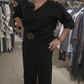 Vestido midi com racha e decote em V