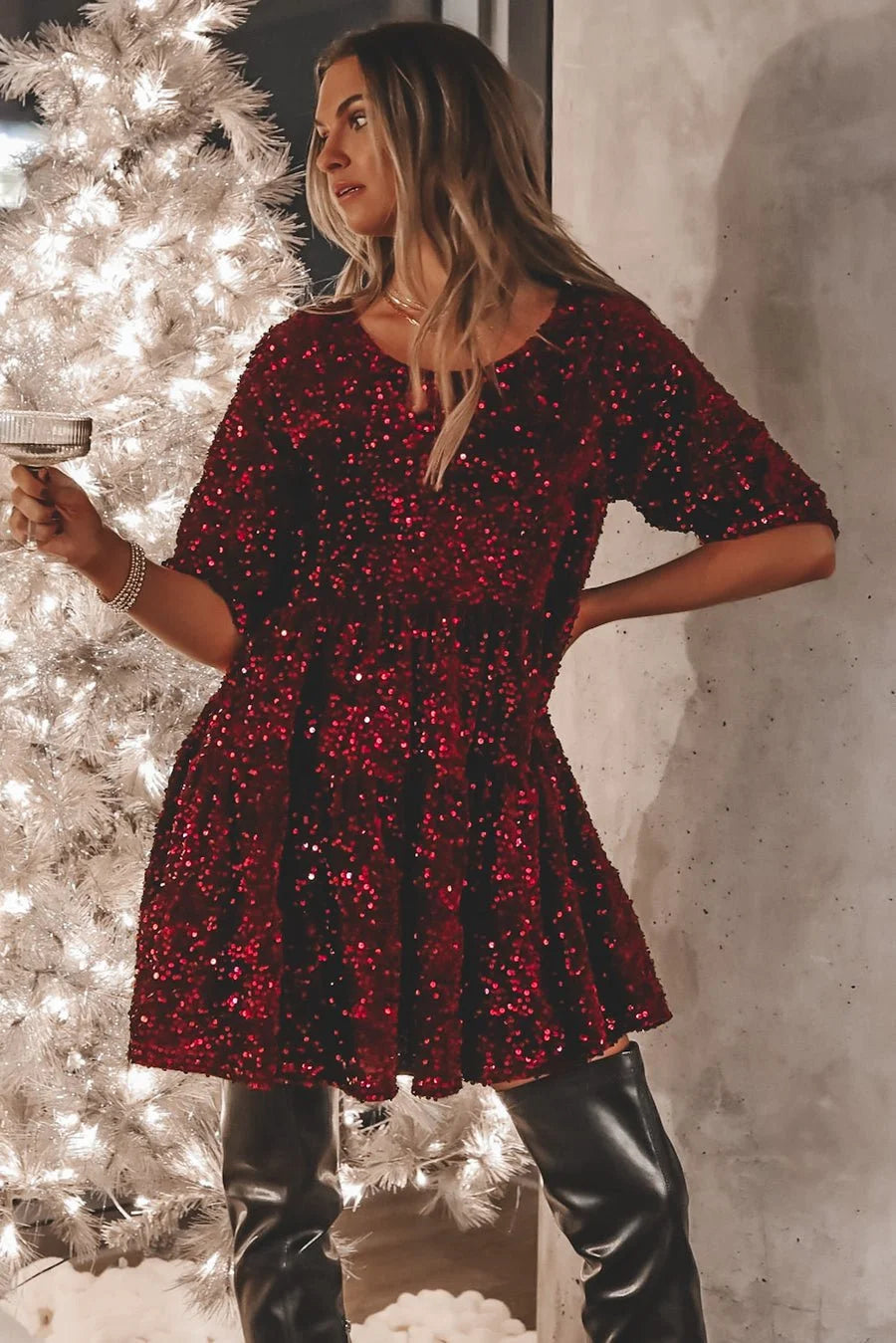 Promoção de 2024✨vestido de lantejoulas❤️