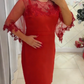 Vestido elegante com detalhes em renda para mulher