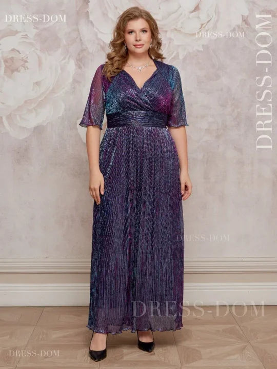 Vestido de noite comprido plus size verde esmeralda brilhante