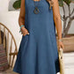 Vestido casual de menina sem mangas com folho