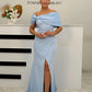 Vestido de noite com racha e top de corte tubinho, elegante e simples